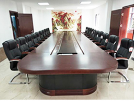 会议桌实木皮全包围多人会议桌大型椭圆形办公桌长桌洽谈桌椅组合