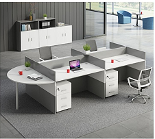 简约现代职员办公桌椅组合4人位6屏风隔断卡座四人位办公室员工位