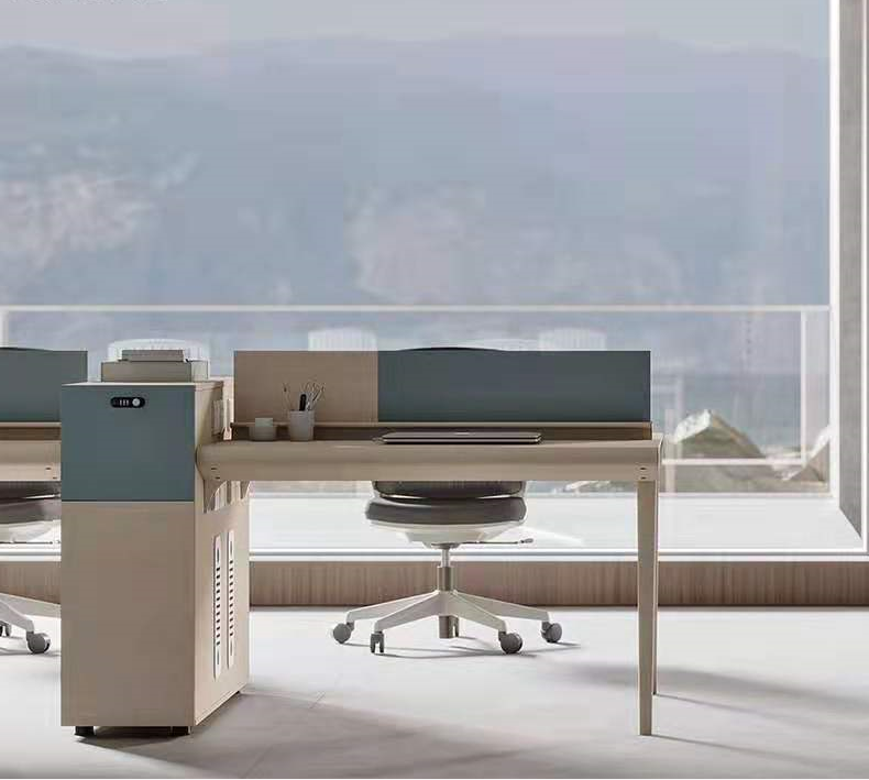 职员办公桌椅组合简约现代工位财务卡座双/4人位工业风员工桌卡位