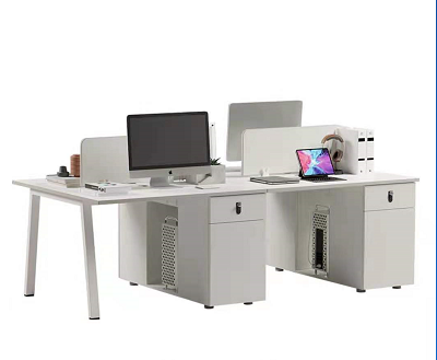 职员办公桌2/4/6人白色工位屏风隔断卡位办公室桌椅组合简约现代