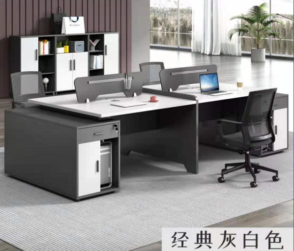 沈阳简约现代职员办公桌2/4/6人办公桌子办公室屏风工位办公桌椅组合