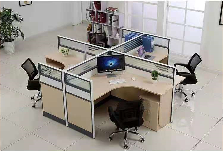 沈阳职员办公桌4/6人屏风十字电脑隔断卡座员工2位简约