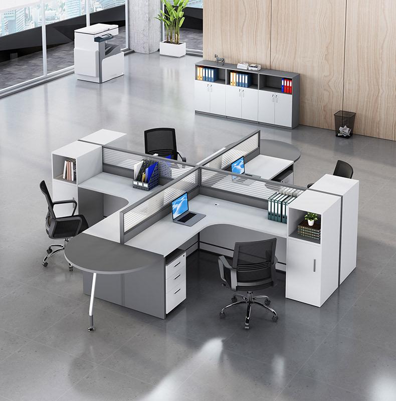 沈阳办公室四人位办公桌椅4人职员工位简约现代6人位屏风隔断卡座组合