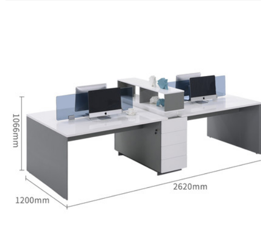 沈阳白色烤漆办公家具4人办公桌职员工作位屏风办公室工位组合现代