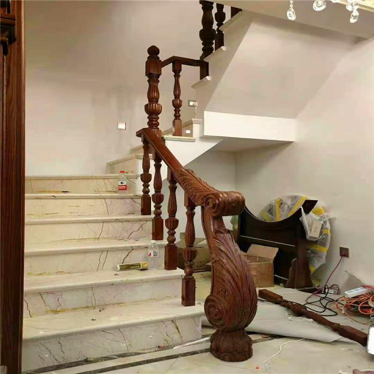 欧式实木楼梯定制  宏盛楼梯 木楼梯生产厂家