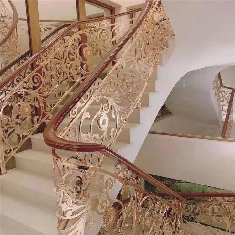 沈阳楼梯定制 别墅楼梯价格 铝艺楼梯护栏厂家定制 沈阳宏盛楼梯 