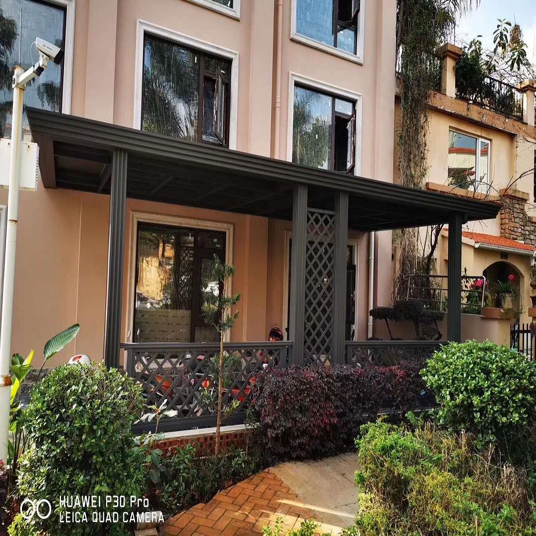 铝合金雨棚 铝合金遮阳棚 沈阳铝雨棚定制厂家 铝雨棚价格 