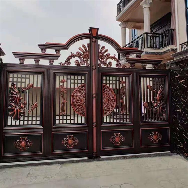 庭院门  辽宁沈阳别墅铝艺大门定制厂家 园区铸铝大门  防盗庭院门