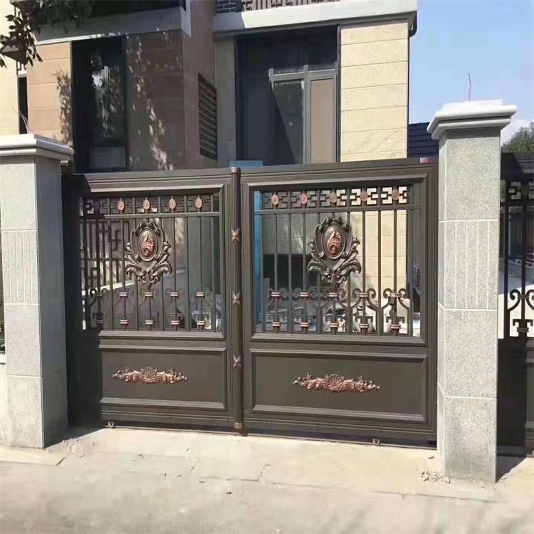 辽宁沈阳庭院门铝艺 别墅大门双开家用电动庭院大门  铝艺大门