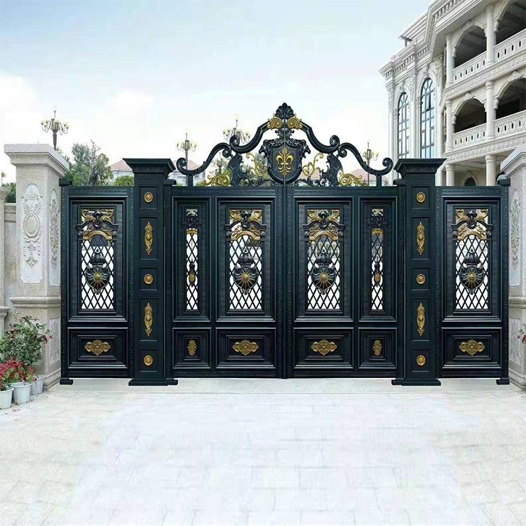 铸铝门 庭院铝艺大门厂家 别墅铝艺门免费量尺 