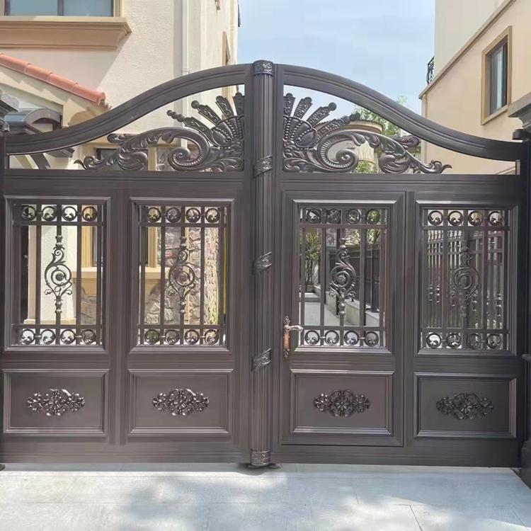 铝艺门来图定制 轻奢庭院门别墅大门 美观好看