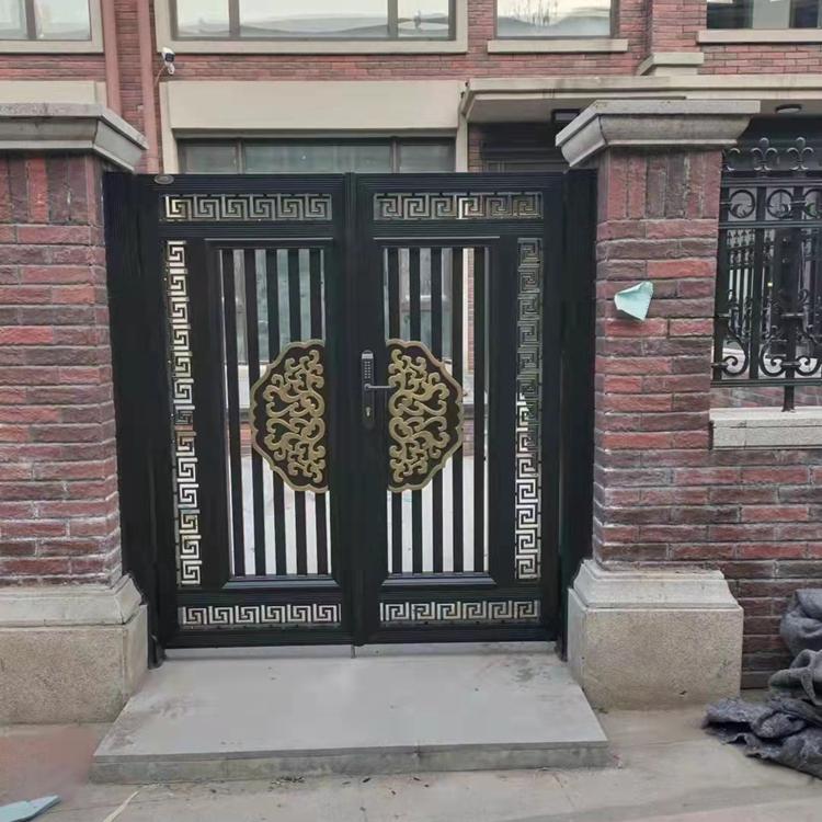 庭院防护门 平开铝艺大门 样式多选 雕花镂空 铜门