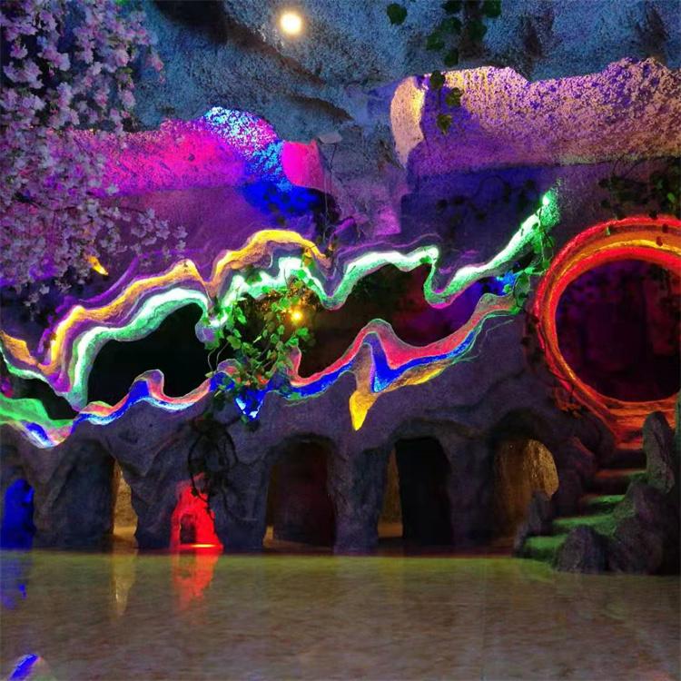 洗浴中心景观设计施工 溶洞景观灯光亮化